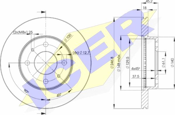 Icer 78BD0602-2 - Bremžu diski www.autospares.lv