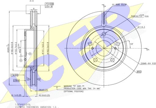 Icer 78BD0009-2 - Bremžu diski www.autospares.lv