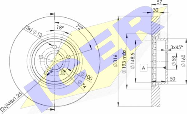 Icer 78BD0035-2 - Bremžu diski www.autospares.lv