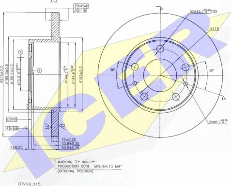 Icer 78BD0020-2 - Bremžu diski www.autospares.lv