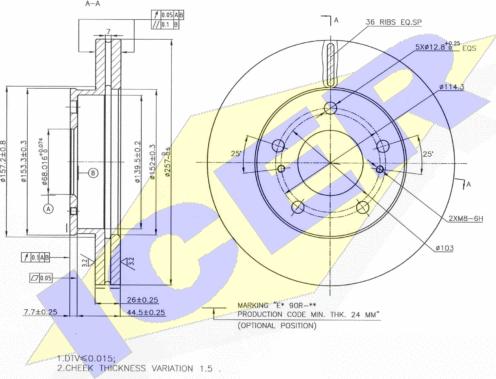 Icer 78BD0023-2 - Bremžu diski www.autospares.lv