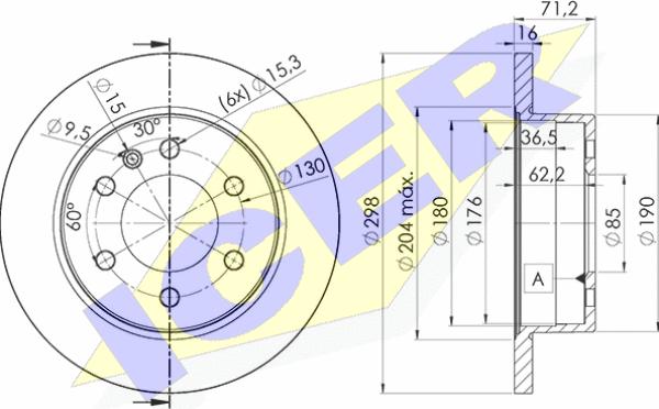 Icer 78BD0191-2 - Bremžu diski www.autospares.lv