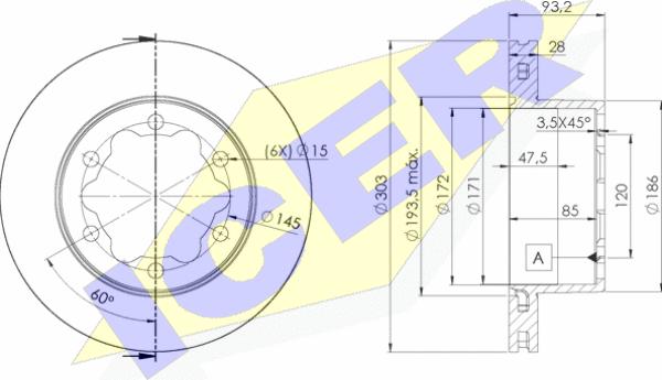 Icer 78BD0192-1 - Bremžu diski www.autospares.lv