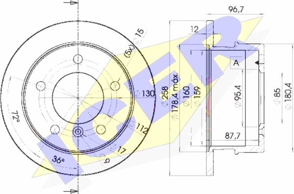 Icer 78BD0184-1 - Bremžu diski www.autospares.lv