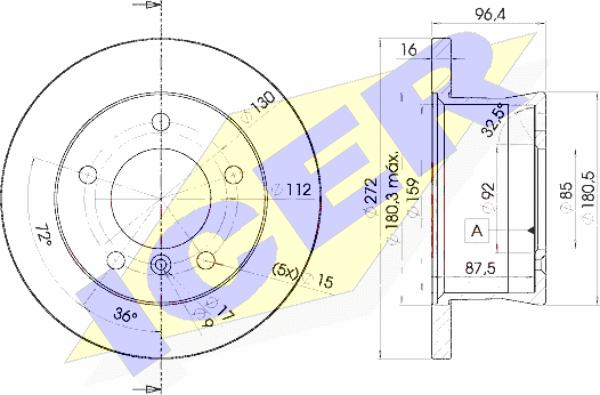 Icer 78BD0183-1 - Bremžu diski www.autospares.lv