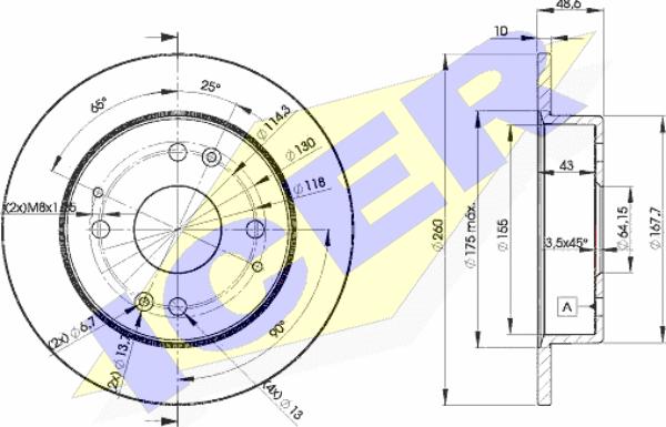 Icer 78BD0835-2 - Bremžu diski www.autospares.lv