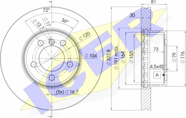 Icer 78BD0265-2 - Bremžu diski www.autospares.lv