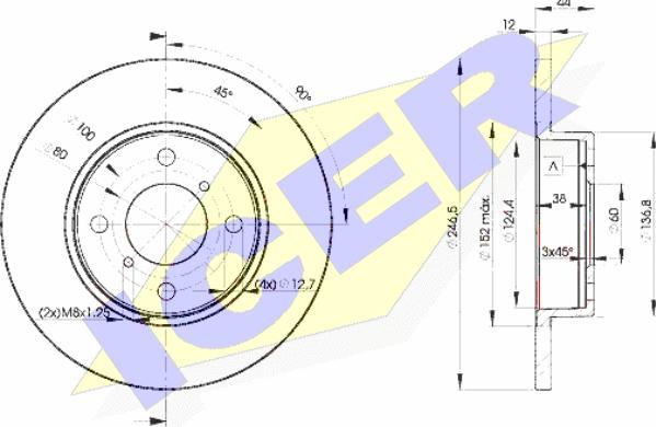 Icer 78BD0711-2 - Bremžu diski www.autospares.lv