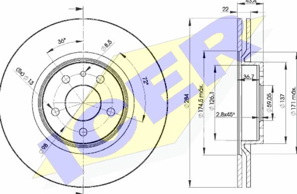 Icer 78BD1548-2 - Bremžu diski www.autospares.lv