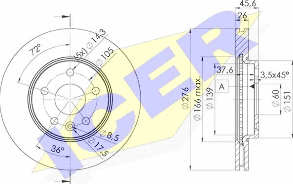 Icer 78BD1559-2 - Bremžu diski autospares.lv