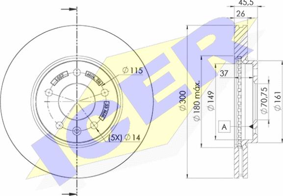 Icer 78BD1557-2 - Bremžu diski www.autospares.lv