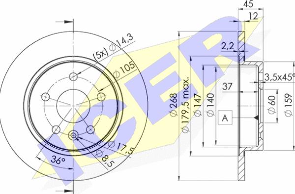 Icer 78BD1560-2 - Bremžu diski www.autospares.lv