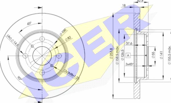 Icer 78BD1608-2 - Bremžu diski www.autospares.lv