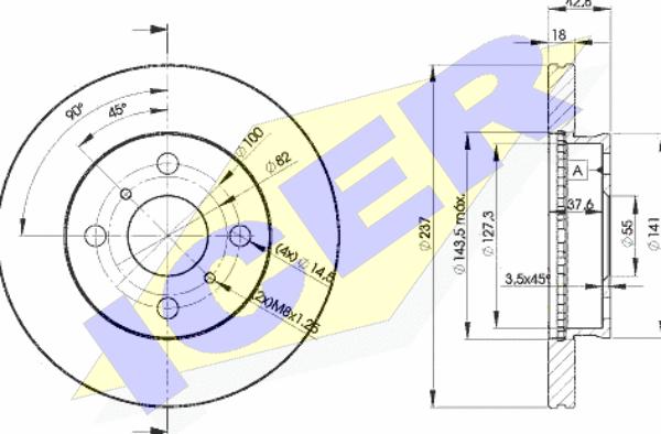 Icer 78BD1607-2 - Bremžu diski www.autospares.lv