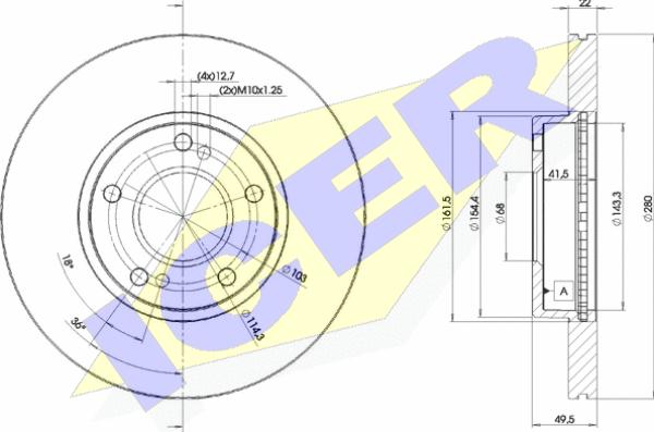 Icer 78BD1057-2 - Bremžu diski autospares.lv