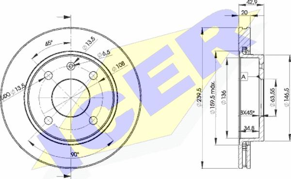 Icer 78BD1064-2 - Bremžu diski autospares.lv