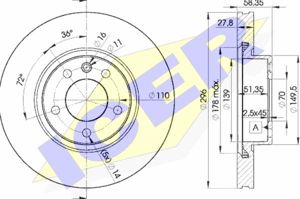 Icer 78BD1134-2 - Bremžu diski www.autospares.lv