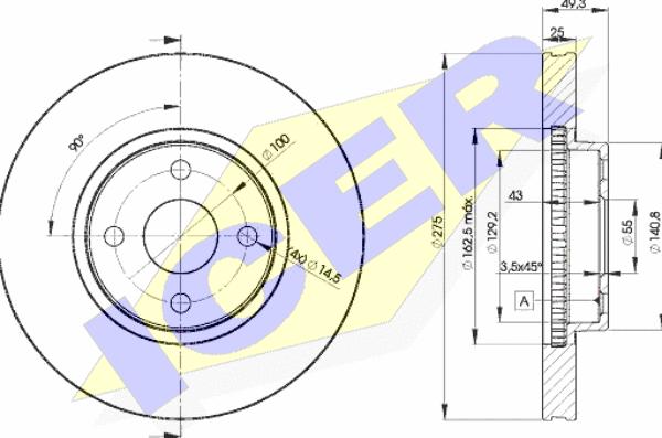 Icer 78BD1320-2 - Bremžu diski www.autospares.lv