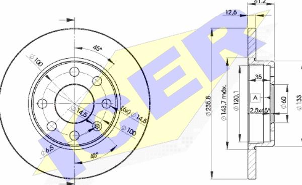 Icer 78BD1240-2 - Bremžu diski autospares.lv