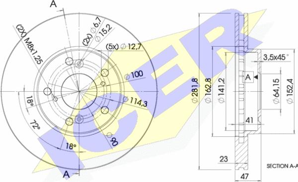 Icer 78BD1257-2 - Bremžu diski www.autospares.lv