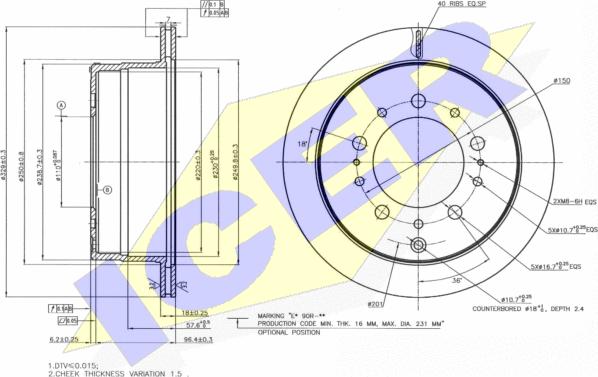 Icer 78BD1264-1 - Bremžu diski www.autospares.lv