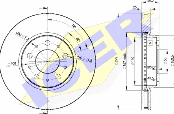 Icer 78BD1788-2 - Bremžu diski www.autospares.lv