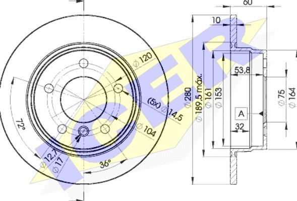 Icer 78BD8936-2 - Bremžu diski www.autospares.lv