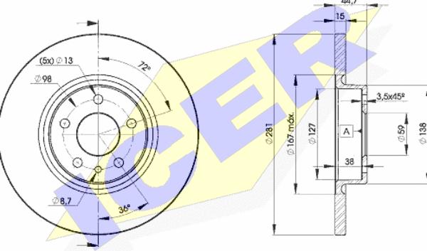 Icer 78BD8567-2 - Bremžu diski www.autospares.lv