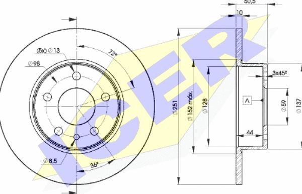 Icer 78BD8684-2 - Bremžu diski www.autospares.lv