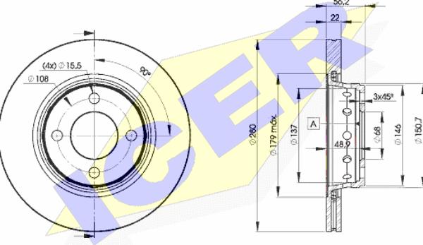 Icer 78BD8011-2 - Bremžu diski www.autospares.lv