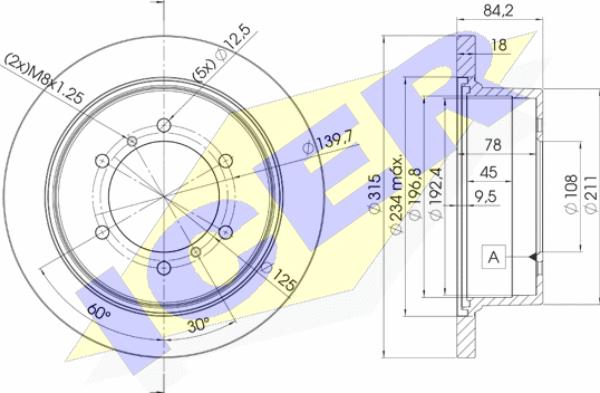 Icer 78BD8797-2 - Brake Disc www.autospares.lv