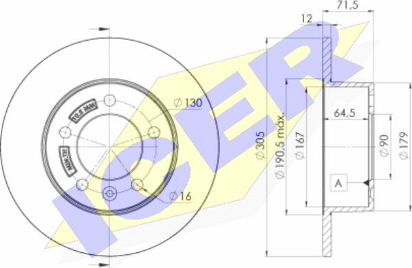 Icer 78BD8767-2 - Bremžu diski autospares.lv