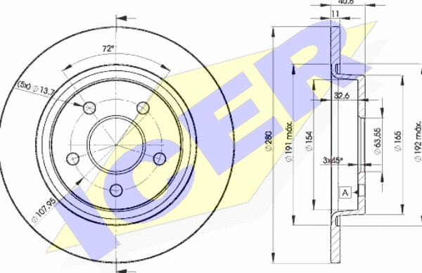 Icer 78BD3962-2 - Тормозной диск www.autospares.lv