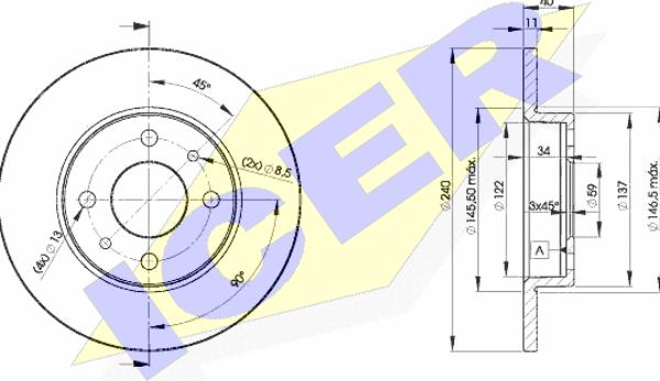 Icer 78BD3465-2 - Bremžu diski www.autospares.lv