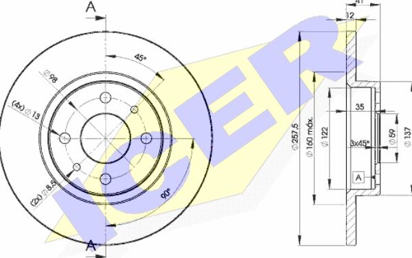 Icer 78BD3466-2 - Bremžu diski www.autospares.lv