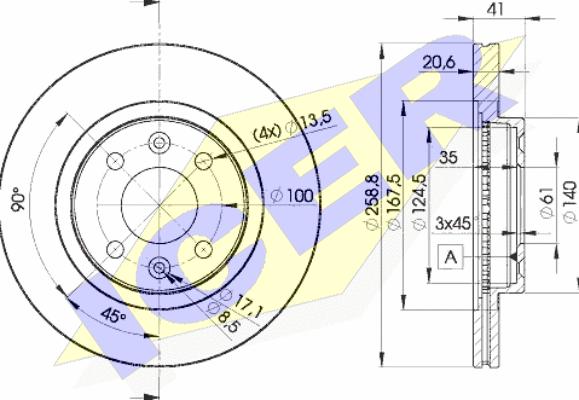 Icer 78BD3550-2 - Bremžu diski www.autospares.lv