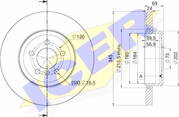 Icer 78BD3562-2 - Bremžu diski www.autospares.lv