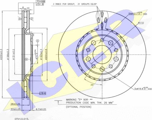 Icer 78BD3609-1 - Bremžu diski www.autospares.lv