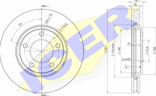 Icer 78BD3002-2 - Bremžu diski autospares.lv