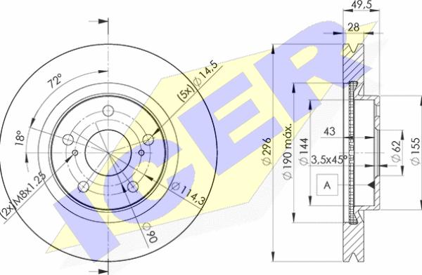 Icer 78BD3107-2 - Bremžu diski autospares.lv