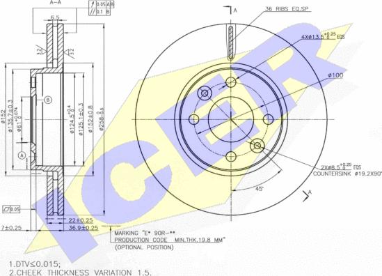 Icer 78BD3110-2 - Bremžu diski www.autospares.lv