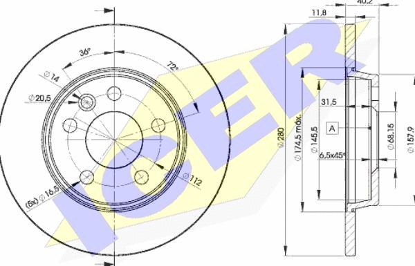 Icer 78BD3111-2 - Bremžu diski www.autospares.lv