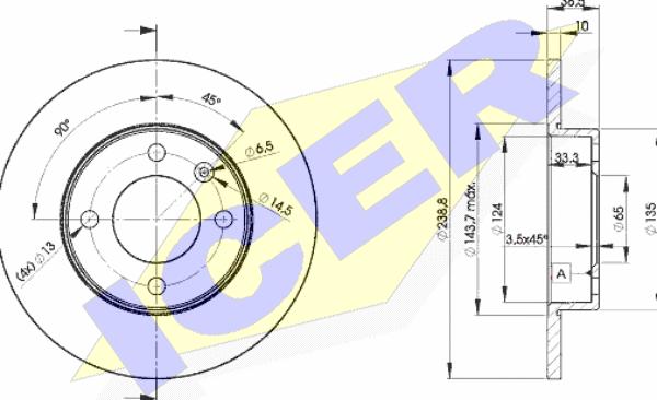 Icer 78BD3325-2 - Brake Disc www.autospares.lv