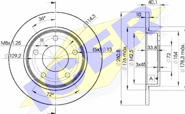 Icer 78BD3259-2 - Bremžu diski autospares.lv