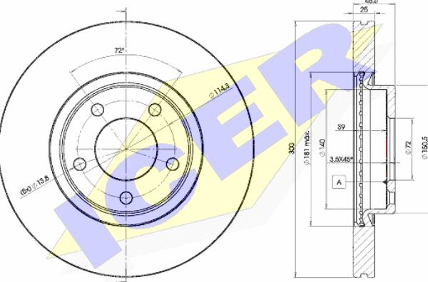 Icer 78BD3273-2 - Brake Disc www.autospares.lv