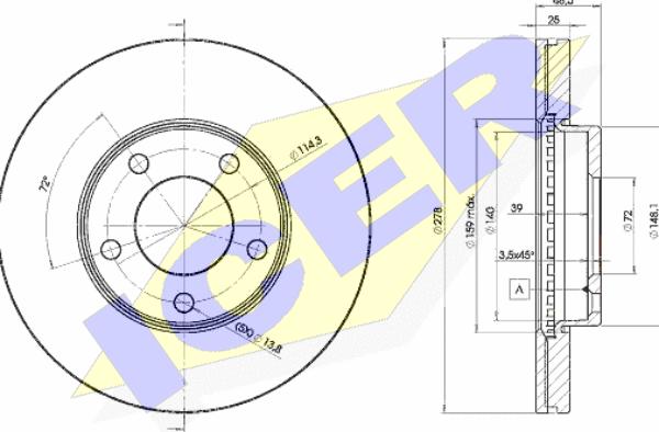 Icer 78BD3272-2 - Bremžu diski www.autospares.lv