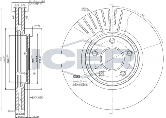 Icer 78BD2059-2 - Bremžu diski www.autospares.lv