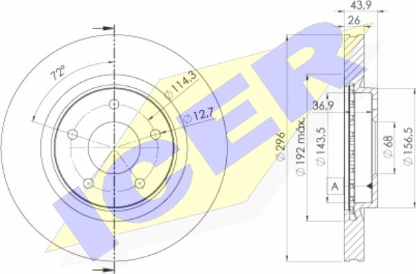 Icer 78BD2057-2 - Bremžu diski www.autospares.lv