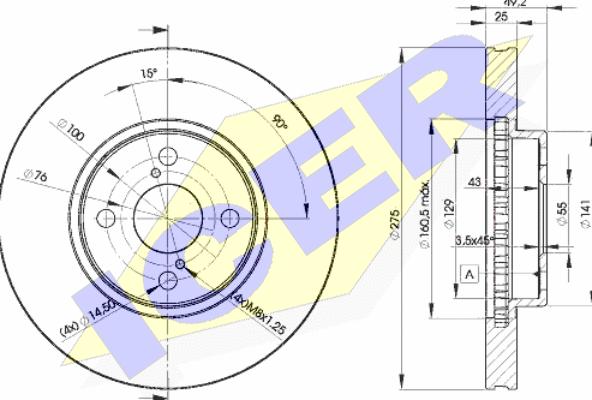 Icer 78BD2080-2 - Bremžu diski www.autospares.lv