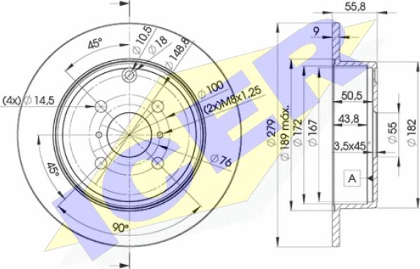 Icer 78BD2081-2 - Bremžu diski autospares.lv